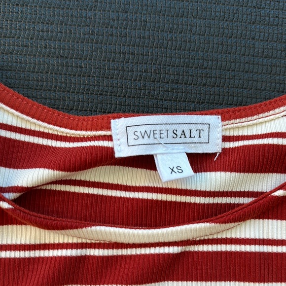 💛5 for $50 NWOT Sweetsalt Clothing Red and White Midi Sundress with cardigan - Picture 5 of 8